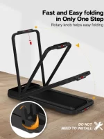 FYC 3.5HP Under Desk Treadmill 300LBS Weight Capacity, 2-in-1 Foldable Design, Remote Control & LED Display Compact Electric Walking and Running Machine for Walking, Running, Jogging (Black) - Image 5